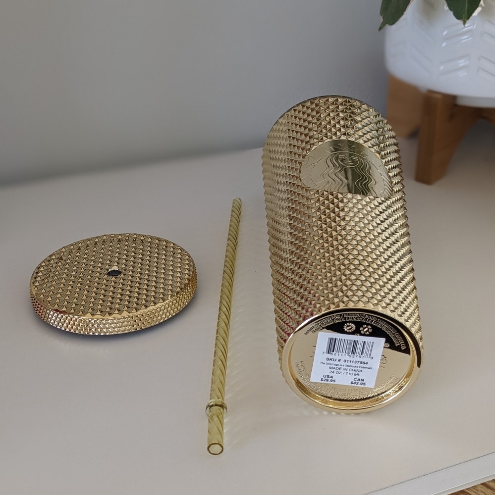 Starbucks Gold Studded Tumbler with Straw - Picture 5 of 6